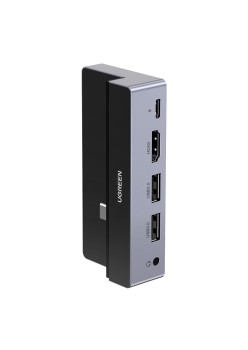 Hub Type-C la 2xUSB-A 3.0, HDMI 4k*2kat60Hz, Jack - Ugreen (70688) - Gray