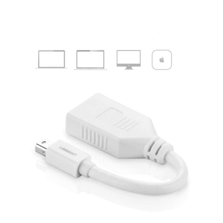 Convertor Mini DisplayPort la DisplayPort 4kat2k, 15cm - Ugreen (10445) - White