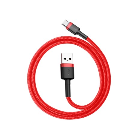 Cablu de Date USB Type-C, 3A, 0.5m - Baseus Cafule (CATKLF-A09) - Red