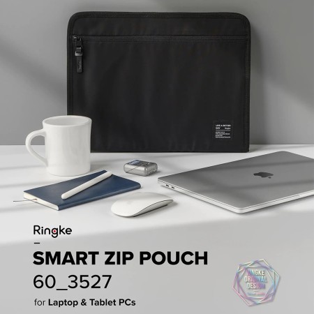 Husa pentru laptop 13" - Ringke Smart Zip Pouch - Light Beige