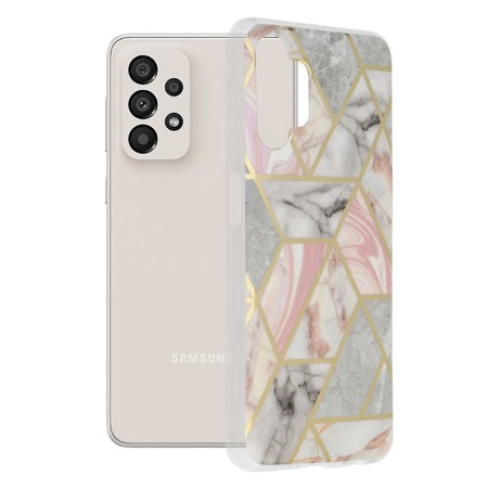 Husa pentru Samsung Galaxy A13 4G - Techsuit Marble Series - Pink Hex