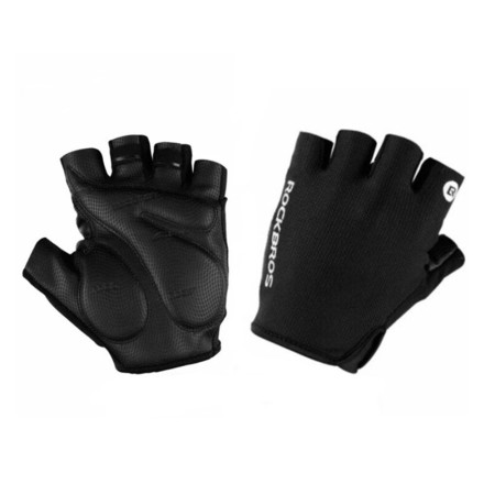 Manusi pentru Ciclism Marimea L - RockBros Half Finger Gloves (S106BK-L) - Black