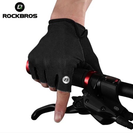 Manusi pentru Ciclism Marimea L - RockBros Half Finger Gloves (S106BK-L) - Black