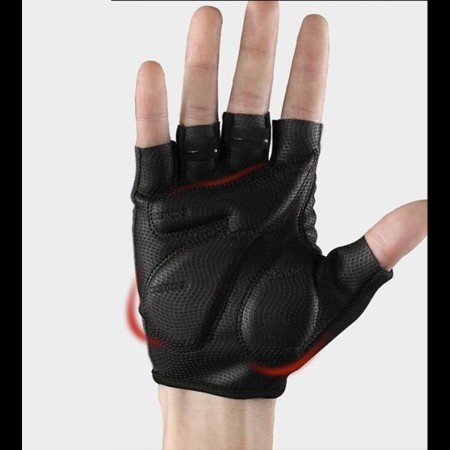 Manusi pentru Ciclism Marimea L - RockBros Half Finger Gloves (S106BK-L) - Black