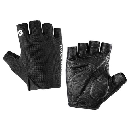 Manusi pentru Ciclism Marimea M - RockBros Half Finger Gloves (S106BK-M) - Black