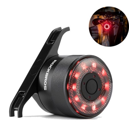 Stop de Bicicleta 300mAh, cu 7 culori - RockBros Tail LED Light (Q1) - Black