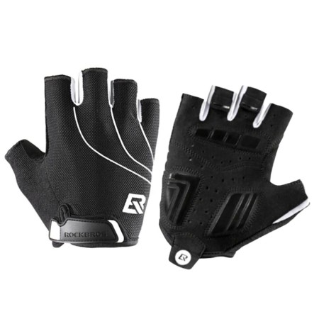 Manusi pentru Ciclism Marimea M - RockBros Fingerless Gloves (S107-M) - Black