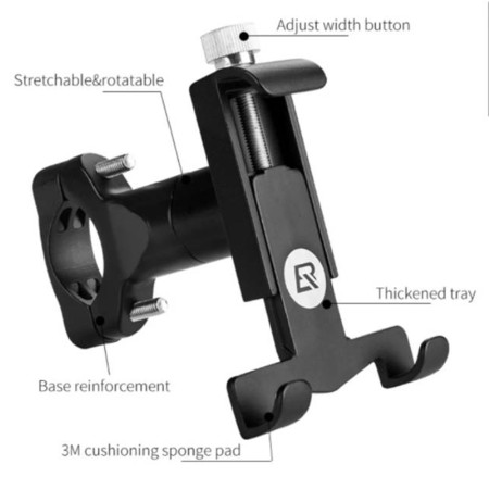 Suport Bicicleta pentru Telefon - RockBros Quick Mount (D-S101BK) - Black