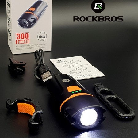 Lanterna pentru Bicicleta 300lm, 6 moduri de lumina - RockBros (HL1704BC1101) - Black