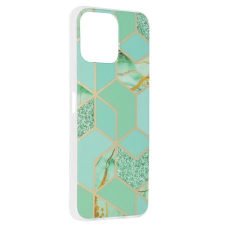 Husa pentru Honor X8 - Techsuit Marble Series - Green Hex