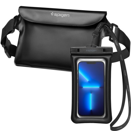 Husa + geanta subacvatica - Spigen Waist Bag and Waterproof Case A621 - Black