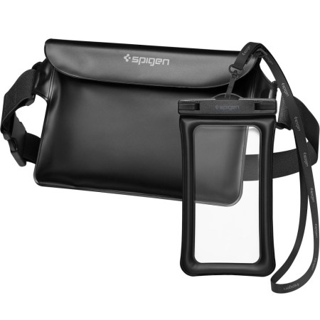 Husa + geanta subacvatica - Spigen Waist Bag and Waterproof Case A621 - Black