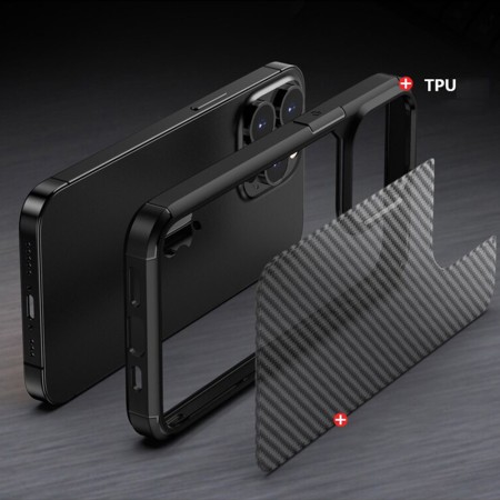 Husa pentru iPhone 14 Pro - Techsuit Carbon Fuse - Black