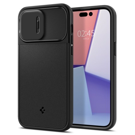 Husa iPhone 14 Pro - Spigen Optik Armor Mag - Black