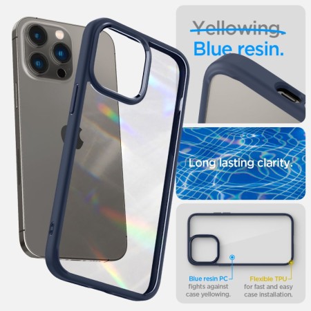 Husa pentru iPhone 14 Pro - Spigen Ultra Hybrid - Navy Blue