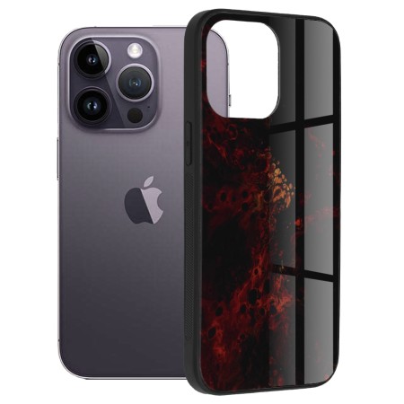 Husa pentru iPhone 14 Pro Max - Techsuit Glaze Series - Red Nebula