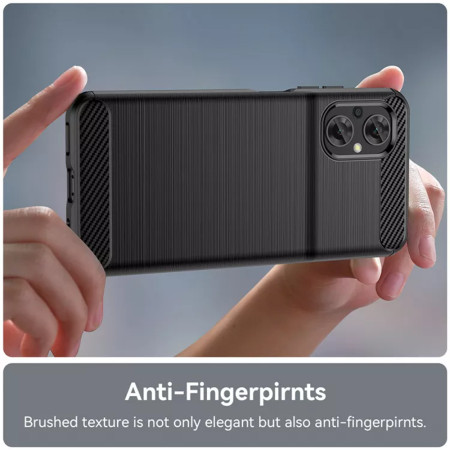 Husa Carbon compatibila Xiaomi Poco M5, Tech Protect Anti-Soc, Negru