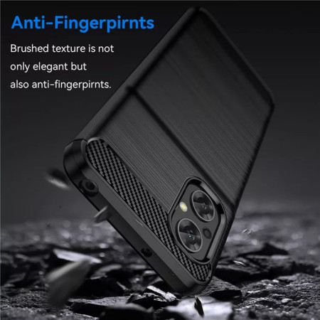 Husa Carbon compatibila Xiaomi Poco M5, Tech Protect Anti-Soc, Negru