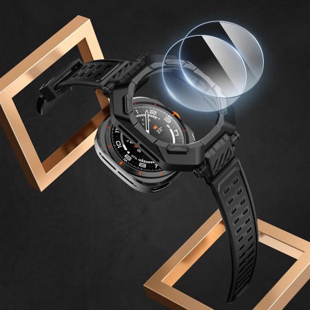 Husa pentru Samsung Galaxy Watch Ultra 47mm + Curea - Supcase Unicorn Beetle Pro - Black