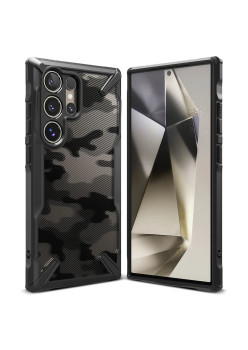 Husa pentru Samsung Galaxy S24 Ultra, Ringke Fusion X Design, Camo Black