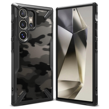 Husa pentru Samsung Galaxy S24 Ultra, Ringke Fusion X Design, Camo Black