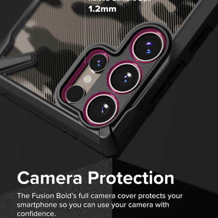 Husa pentru Samsung Galaxy S24 Ultra, Ringke Fusion X Design, Camo Black