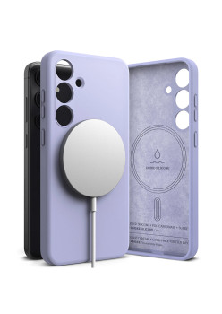 Husa pentru Samsung Galaxy S24, Ringke Silicone Magnetic, Lavender