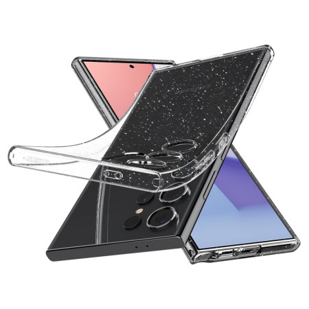 Huse pentru Samsung Galaxy S24 Ultra, Spigen Liquid Crystal Glitter, Crystal Quartz