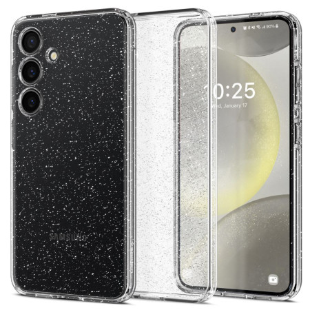 Huse pentru Samsung Galaxy S24, Spigen Liquid Crystal Glitter, Crystal Quartz