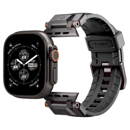 Curea pentru Apple Watch 1/2/3/4/5/6/7/8/9/10/SE/SE 2/Ultra/Ultra 2 (42/44/45/46/49mm) - Spigen DuraPro Armor - Black