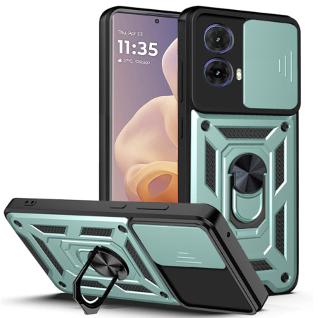 Husa pentru Motorola Moto G85, CamShield Protectie Camera, Magnetic, Slide si Snap, Green