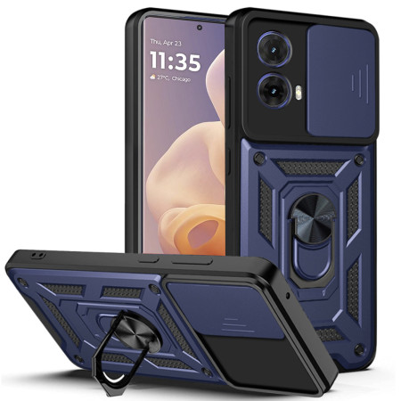 Husa pentru Motorola Moto G85, CamShield Protectie Camera, Magnetic, Slide si Snap, Blue