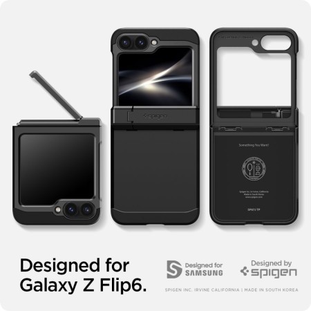 Husa pentru Samsung Galaxy Z Flip6 - Spigen Tough Armor - Black