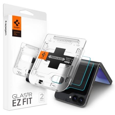 Folie pentru Samsung Galaxy Z Flip6 (set 2) - Spigen Glas.tR EZ FIT - Clear