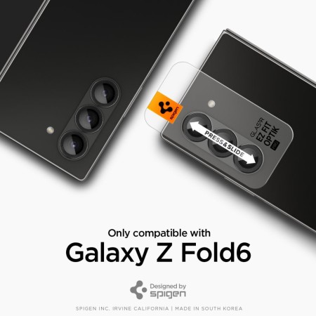 Folie Camera pentru Samsung Galaxy Z Fold6 (set 2) - Spigen Glas.tR Optik - Black