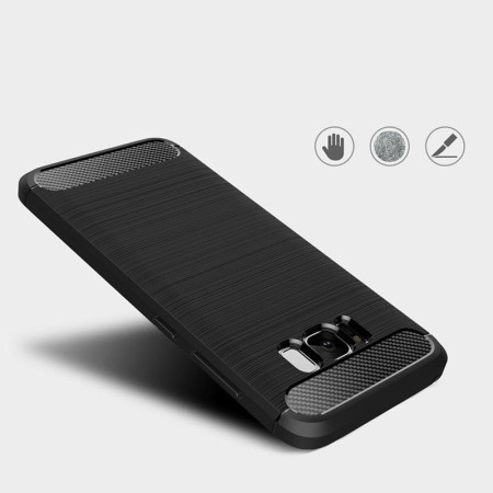 Husa Carbon compatibila Samsung Galaxy S8 Plus Protect Anti-Soc, Negru