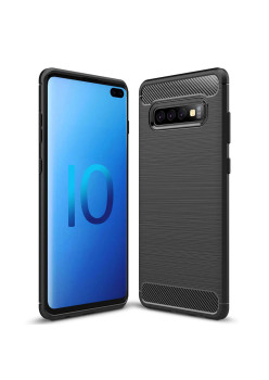 Husa Carbon compatibila Samsung Galaxy S10 Protect Anti-Soc, Negru