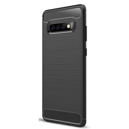 Husa Carbon compatibila Samsung Galaxy S10 Protect Anti-Soc, Negru