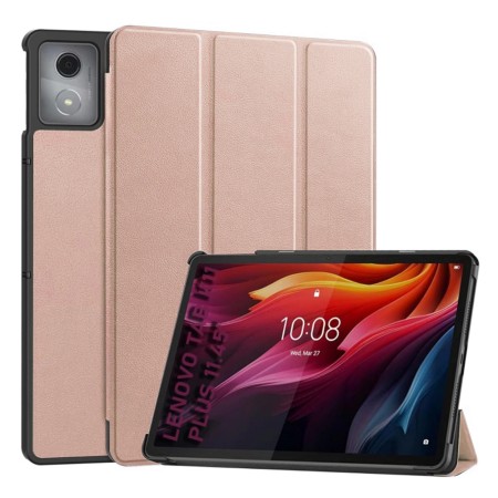 Husa Tableta pentru Lenovo Tab K11 Plus - Microfibra, Auto Sleep/Wake, Protectie Antisoc, Rose Gold