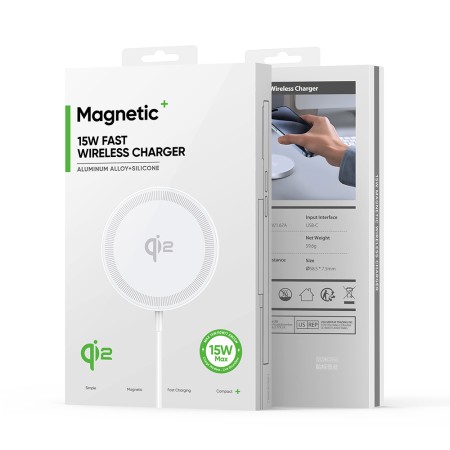 Incarcator Wireless Magnetic pentru iPhone - Duzzona (W18) - White