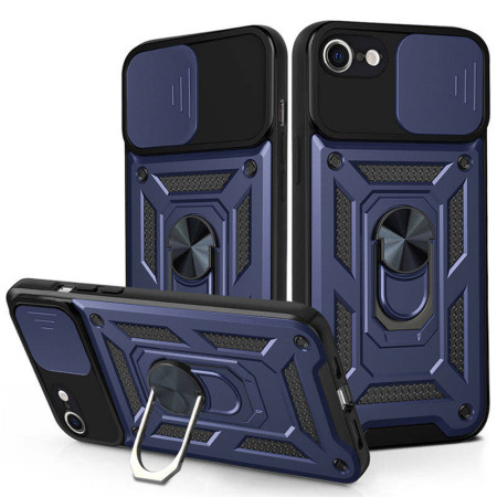 Husa pentru iPhone 6/ 6S, Slide si Snap, Magnetic Ring, Blue