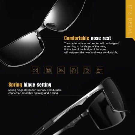 Ochelari de Soare pentru Barbati - Techsuit Polarized (559) - Gun Color / Black