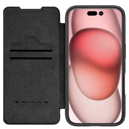 Husa pentru iPhone 16 Pro - Nillkin Qin Prop Leather Case - Black