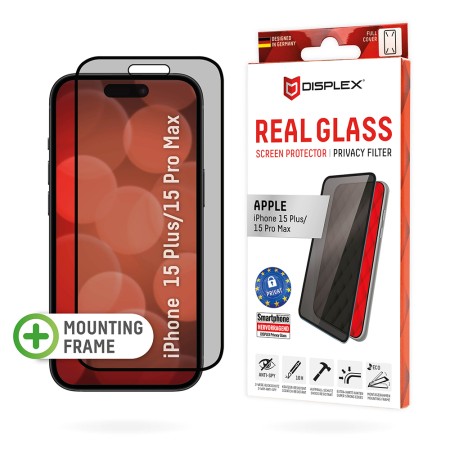 Folie pentru iPhone 16 Pro - Displex Real Glass Privacy Full Cover - Black