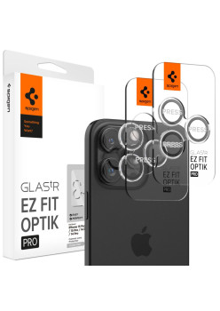 Folie Camera pentru iPhone 14 Pro / Pro Max / 15 Pro / Pro Max / 16 Pro / Pro Max (set 2) - Spigen Glas.tR Optik EZ Fit Pro - Clear