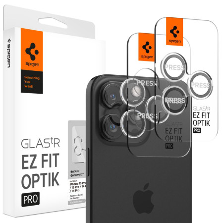 Folie Camera pentru iPhone 14 Pro / Pro Max / 15 Pro / Pro Max / 16 Pro / Pro Max (set 2) - Spigen Glas.tR Optik EZ Fit Pro - Clear