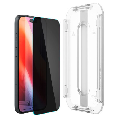 Folie pentru iPhone 15 / iPhone 16 (set 2) - Spigen Glas.tR EZ FIT - Privacy