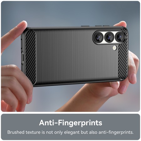 Husa Carbon pentru Samsung Galaxy S25, Tech Protects Anti-Soc, Black