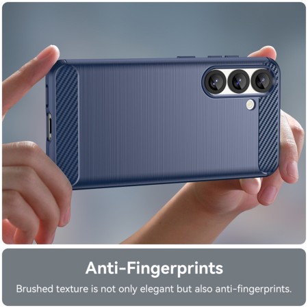 Husa Carbon pentru Samsung Galaxy S25, Tech Protects Anti-Soc, Blue