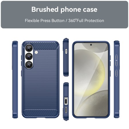 Husa Carbon pentru Samsung Galaxy S25, Tech Protects Anti-Soc, Blue